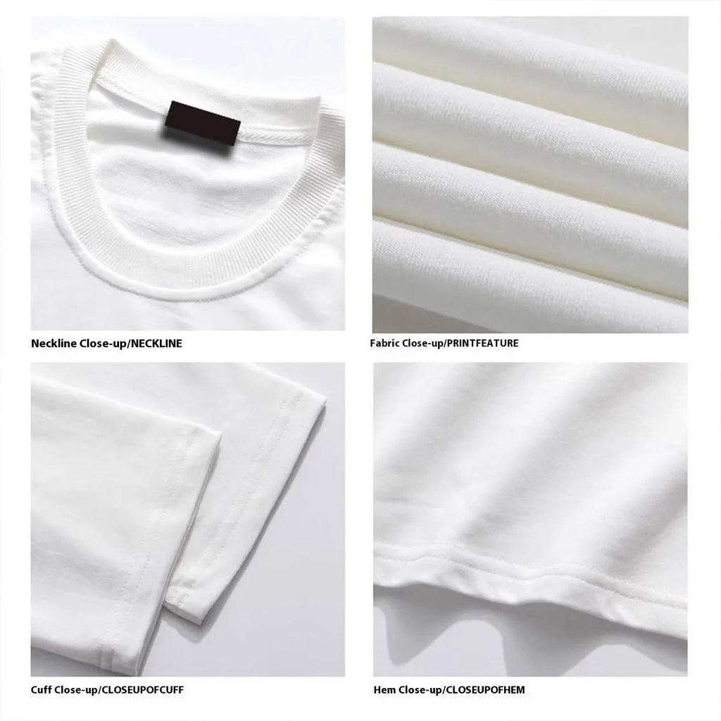 Graffiti letter print short-sleeve cotton T-shirt in black, white, egg yolk, or wine red, loose fit, sizes S to 5XL
