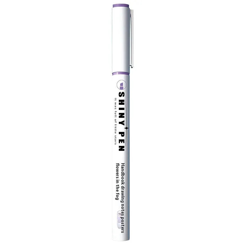 Pack of four glitter highlighter pens with plastic bodies in assorted colours.