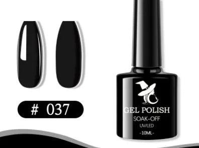 48 colour UV phototherapy plastic gel nail polish set with 7ml bottles in various finishes including glitter and nude shades