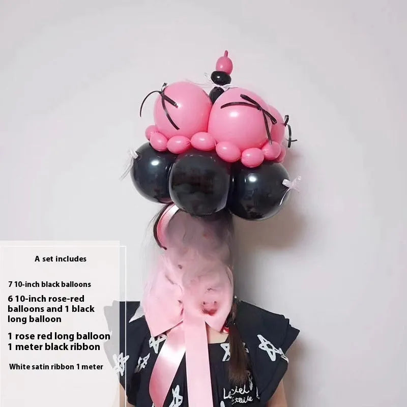 Balloon bouquet DIY kit for cake decoration with round balloons in assorted styles