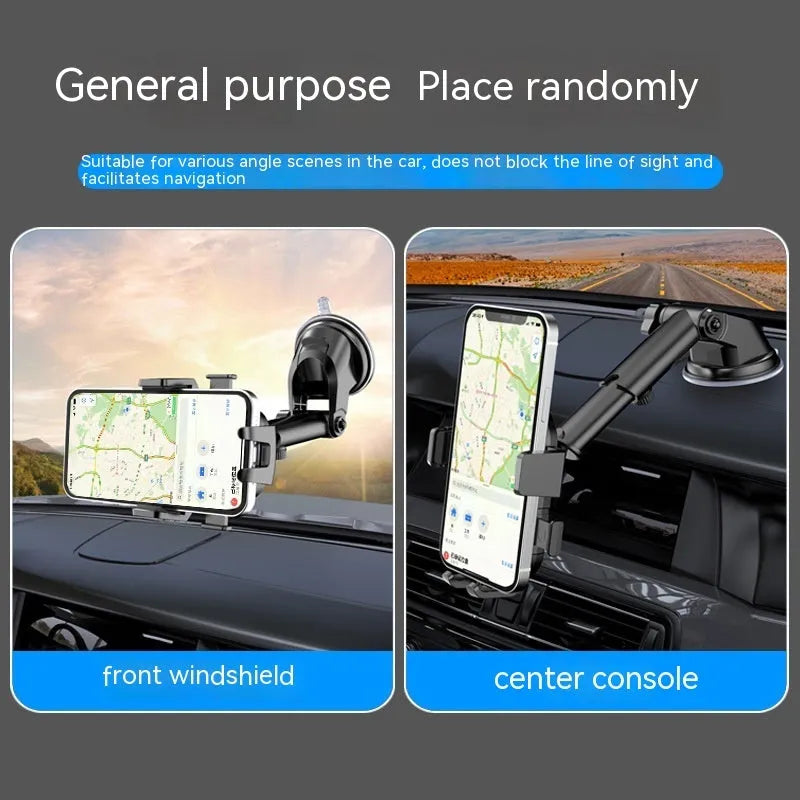 ABS car phone holder dashboard mount with square suction cup bracket for smartphone navigation