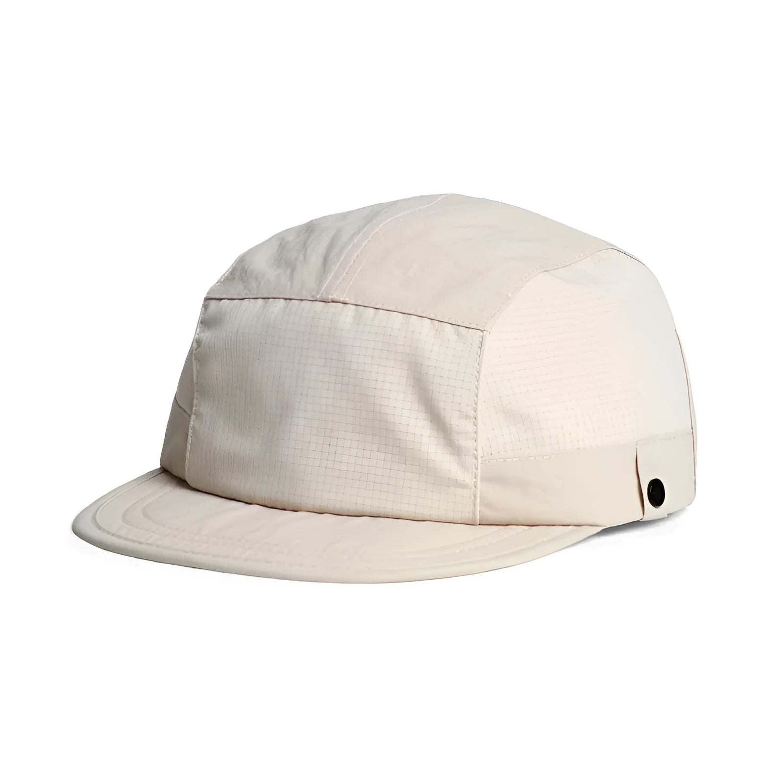 Polyester bucket hat in army green with a soft front brim and dome crown on a wooden background.