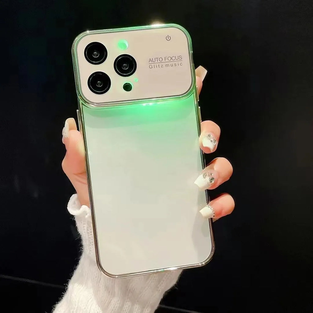 High transparent luminous colour phone case for Apple iPhone, shockproof PC material, all-inclusive design, purple colour