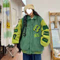 Plus size down lambswool cotton jacket for women in pink, green or blue, sizes M to 4XL, polyester college style