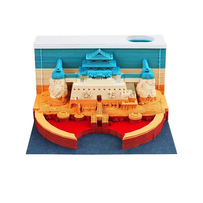 One Piece architectural sticky notes notepad showing 80mm x 45mm craft paper sheets with hand-tear design.
