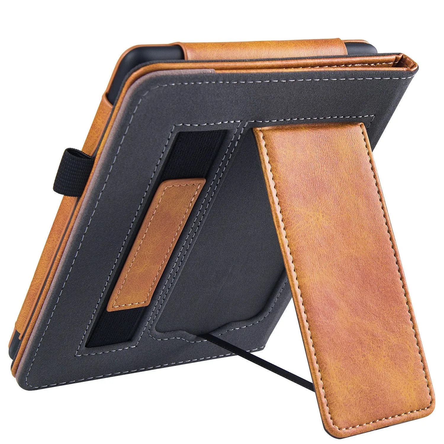 Kindle Paperwhite 11 leather case with integrated wrist strap shown in a selected colour option.