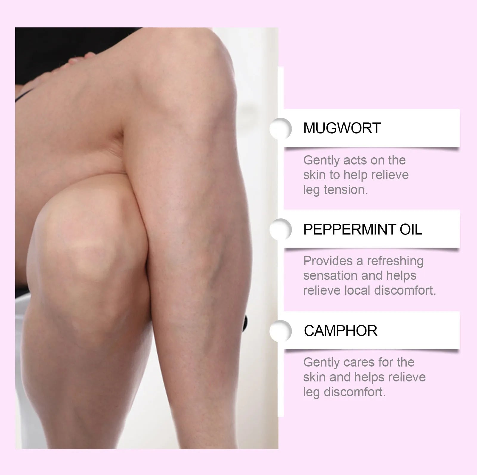 Leg care patch kit containing 12 pieces with plant ingredients for universal skin type application
