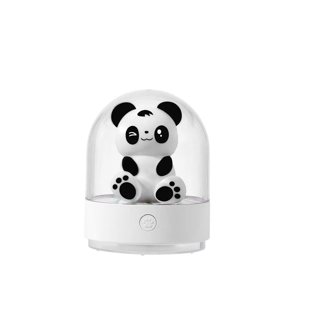 3D creative panda car bedside night light USB charging LED table lamp with PC lampshade and ABS holder, white and pink options