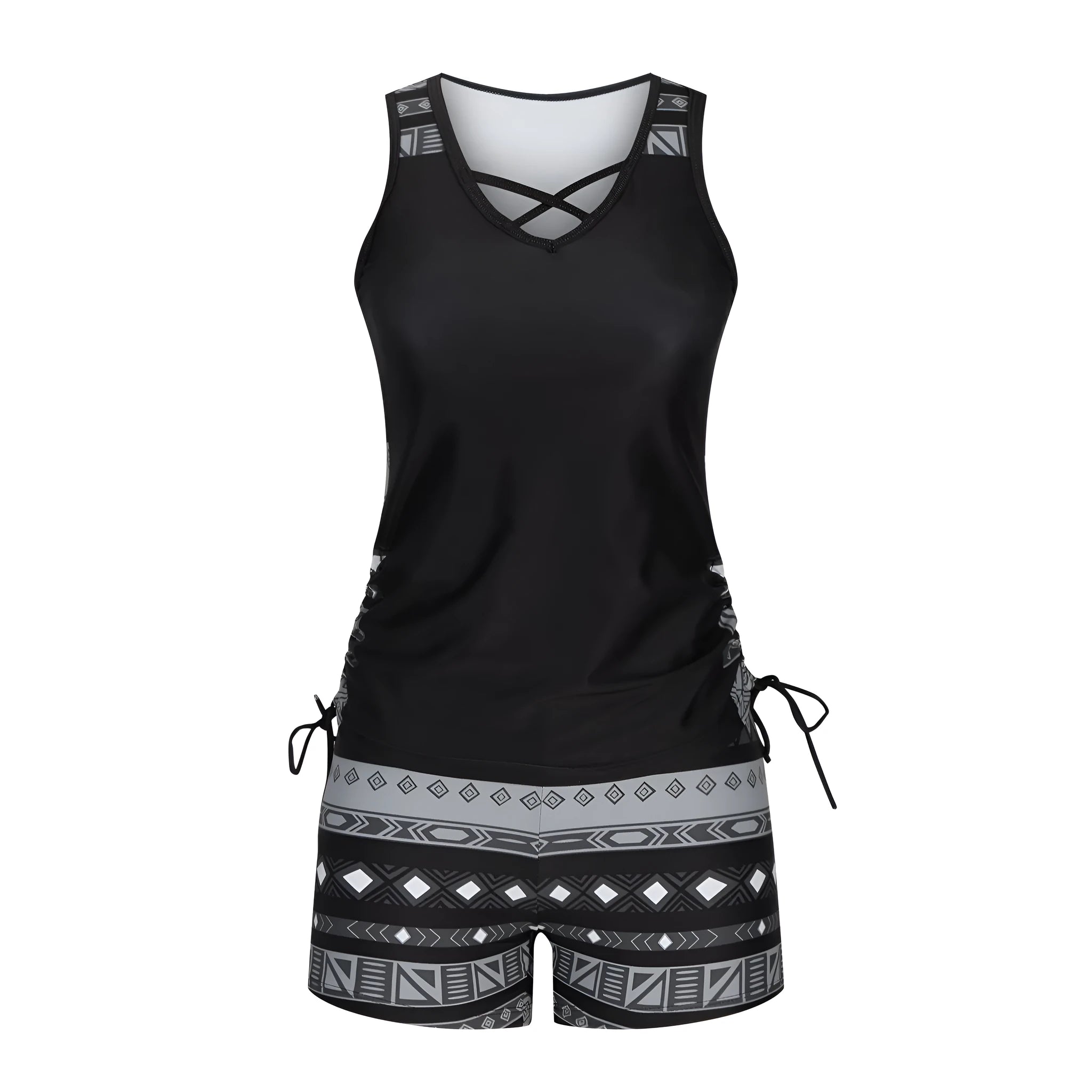 Women's separate swimwear set with tied top and high-waist briefs in multiple colour options