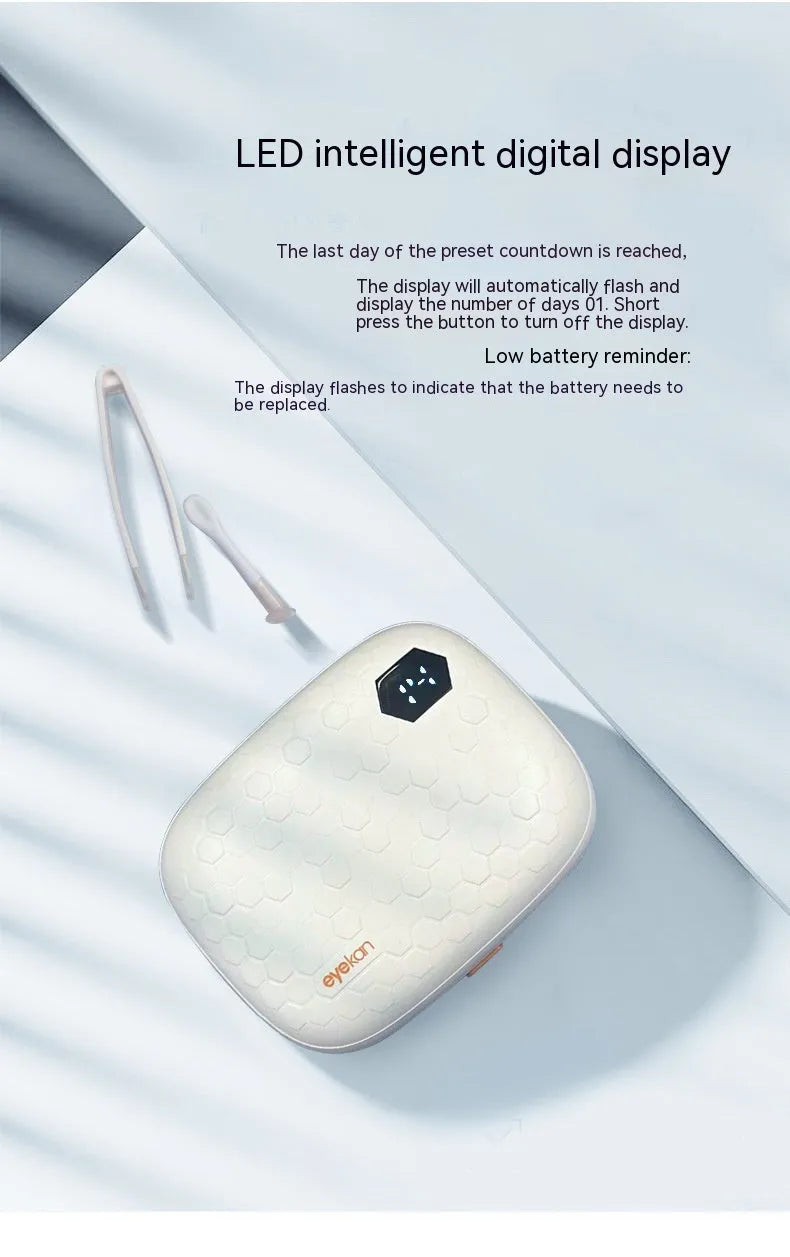 Compact pearl white ultrasonic glasses cleaning machine for invisible spectacles