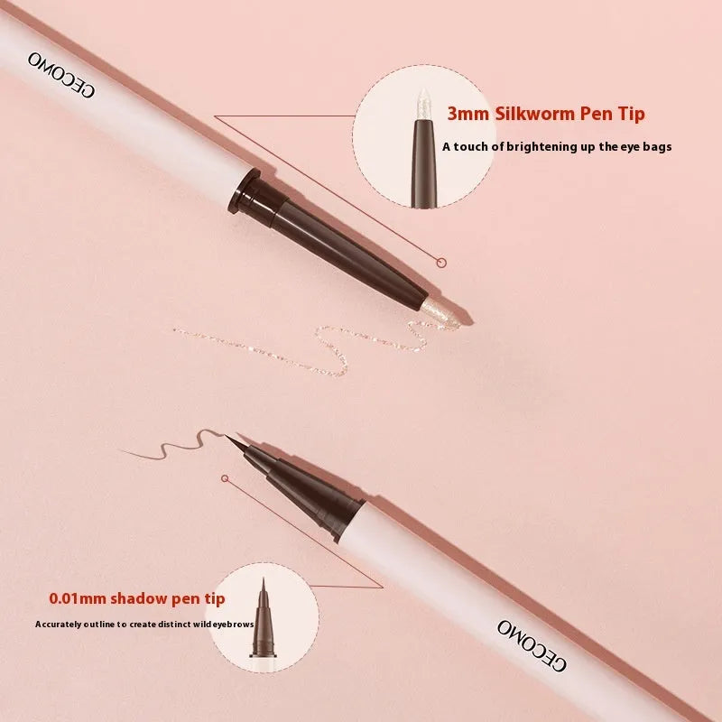 Stereoscopic star eyes double-headed liquid eyeliner pen with pearlescent finish