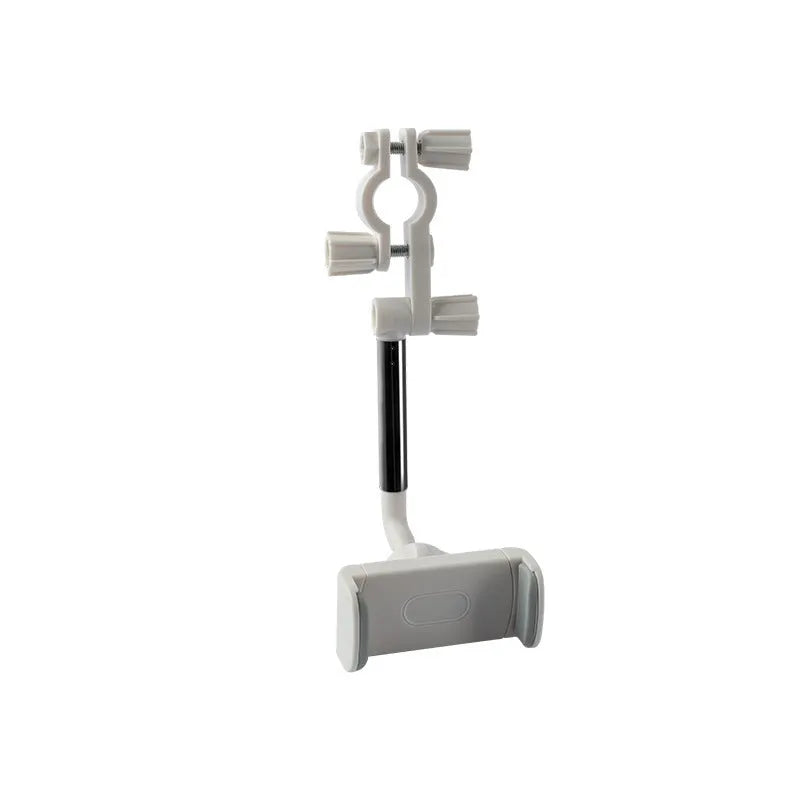 Black car windscreen phone holder with 360-degree rotating head on a suction cup mount.