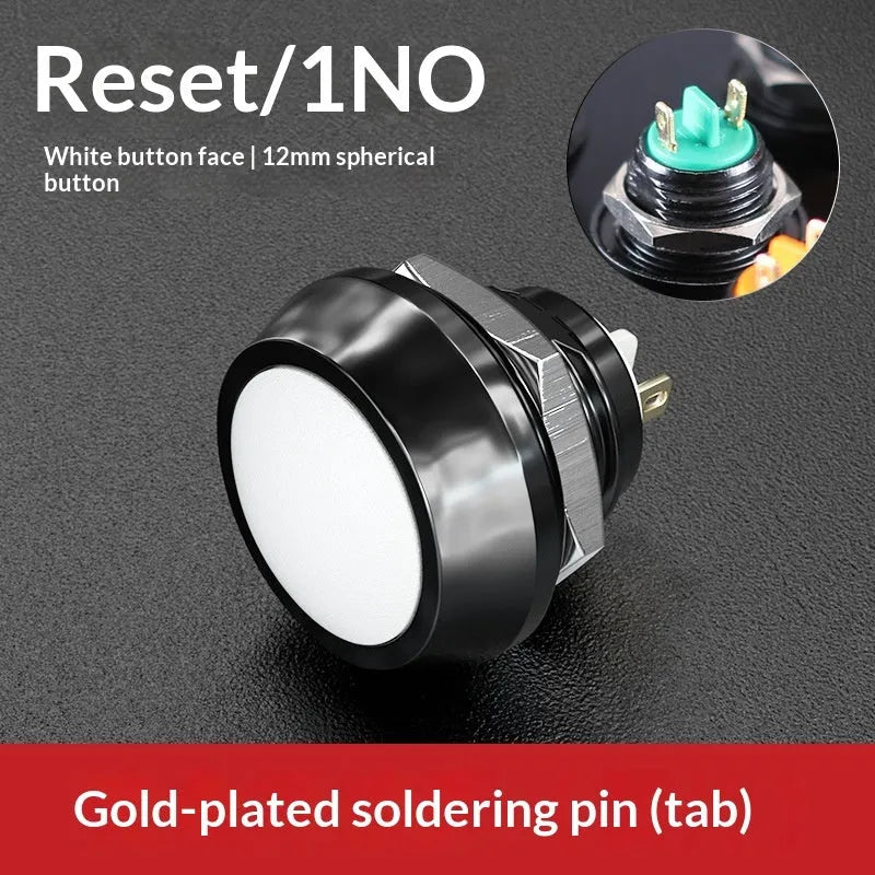 12mm red wave spherical handle self-resetting button with silver-plated contacts, waterproof, for electronic remote control