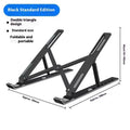 Silver aluminium laptop stand with folding legs for 16-18 inch notebooks