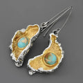 Creative ear shape women's earrings with ear-shaped painting oil two-tone finish on alloy