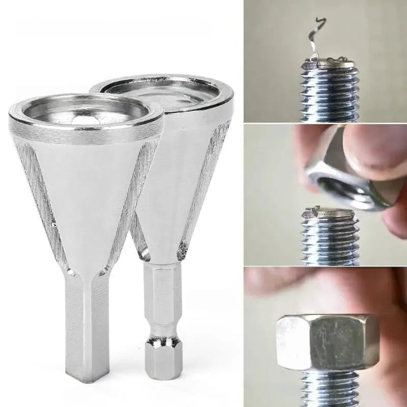High-speed steel hexagonal three-groove deburring drill bit for screw head edging and trimming, black finish