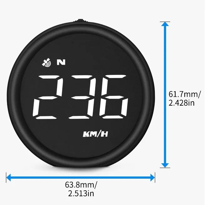 Car HUD head-up display with 2.4 inch LED screen, ABS and PC housing, USB powered, shown in Black or Black Green