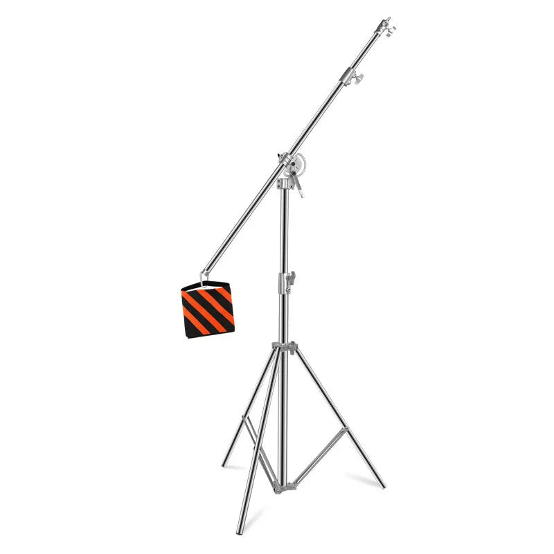 Silver stainless steel cross arm ceiling lamp rack extended to show height