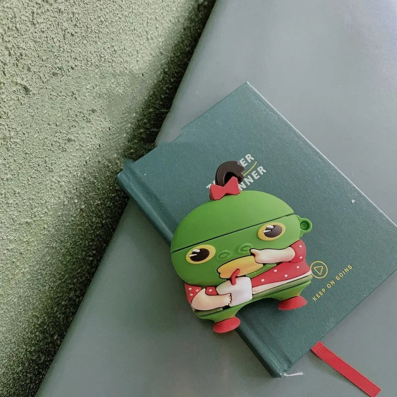 Milk tea fish head monster soft PVC earphone case for Apple AirPods 2 and Pro