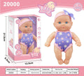 Simulation baby vinyl figurine doll 21.5cm x 8.5cm x 13.5cm in one of six colours with colour box packaging.