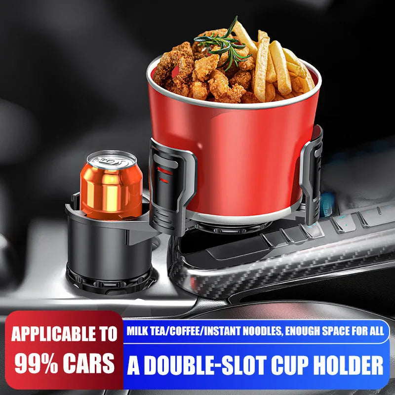 Carbon fibre black ABS car cup holder with two size options for central control cup position