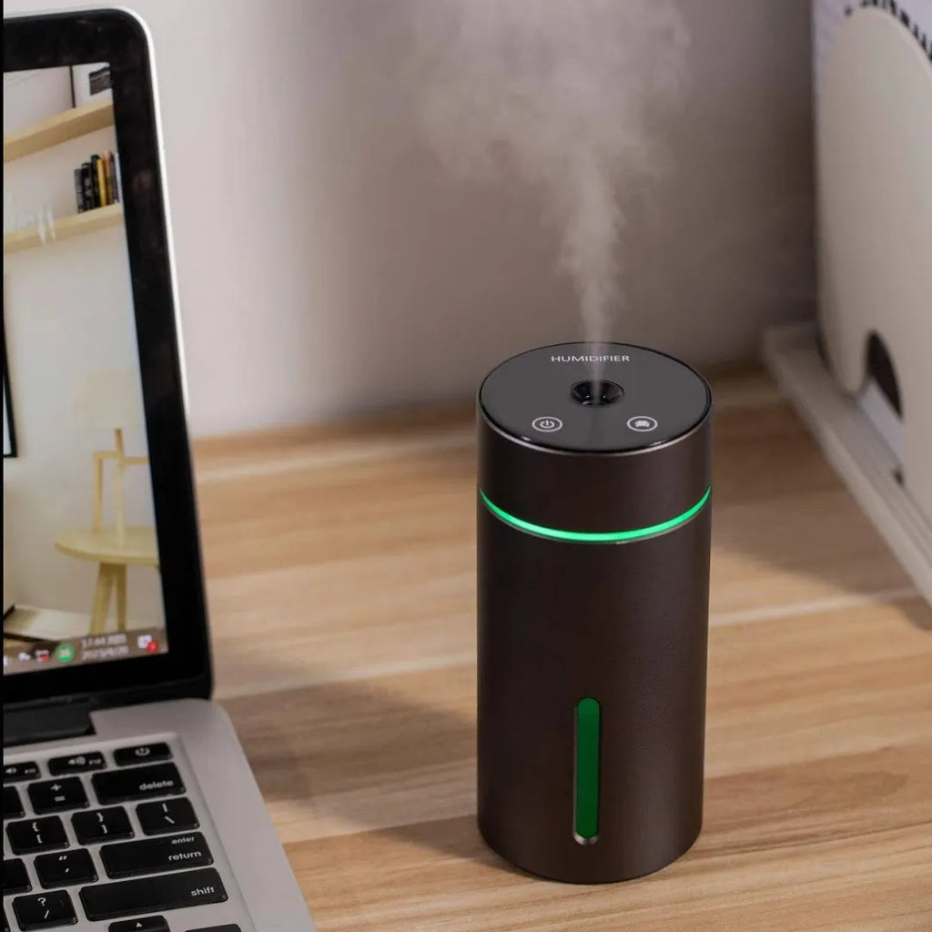 Aluminium car air humidifier and essential oil diffuser with 260ml tank and USB cable