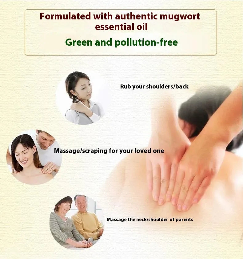 Stone moxibustion gua sha jar with moxa sticks, essential oil and cleaning tools