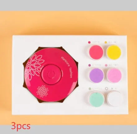 Red baby electric nail polisher set with grinding heads for newborn nail care