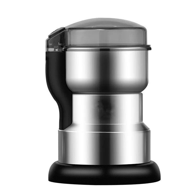 Electric domestic flour mill stainless steel body compact 13x21 cm semi-automatic with handle