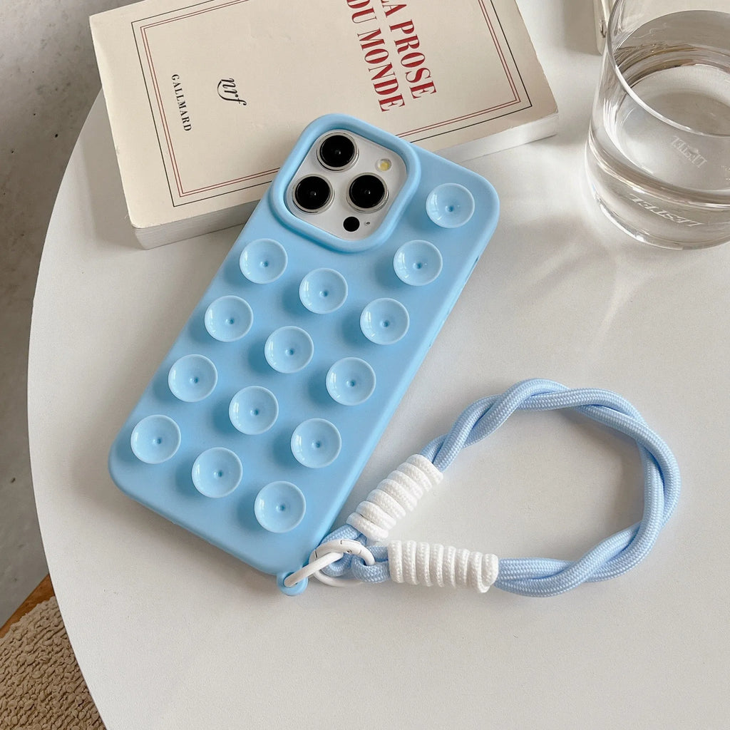 Silicone phone case with suction cup lanyard in RW Black Shell colour for iPhone 13 Pro Max