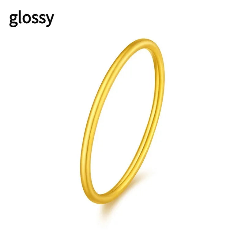 Simple brass gold plated women's bracelet ring showing matte, glossy and twist design options