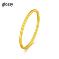 Simple brass gold plated women's bracelet ring showing matte, glossy and twist design options