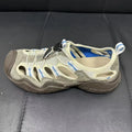 Women's Roman sandals in pig suede leather, Quicksand Grey, with stitching and ribbon details on a platform sole