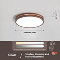 New Chinese style wooden ceiling lamp 30cm LED tri-colour dimmable for living room