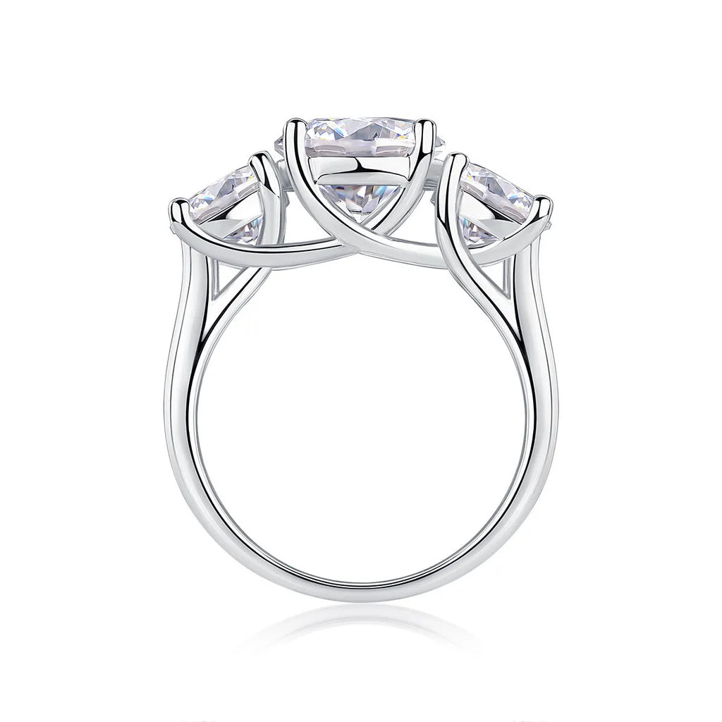 Three Lives Of Fortune 3-carat moissanite wedding ring set in platinum-plated S925 silver with gift box