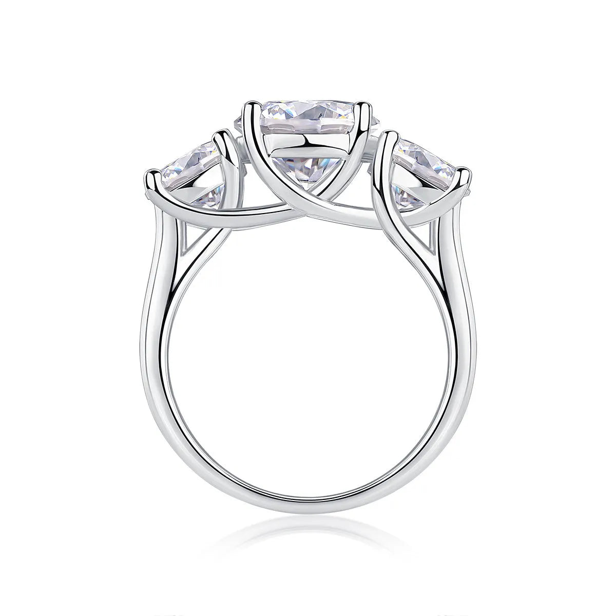 Three Lives Of Fortune 3-carat moissanite wedding ring set in platinum-plated S925 silver with gift box