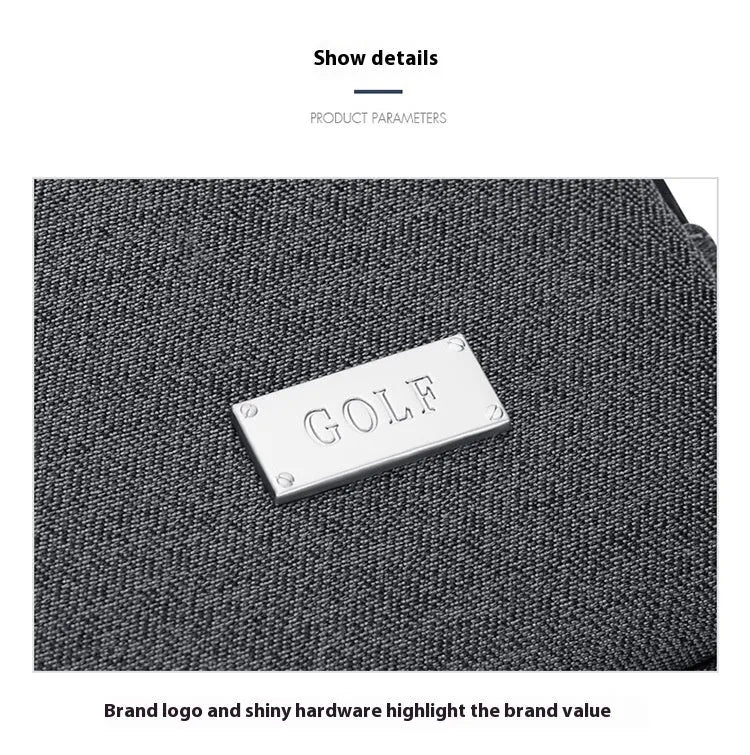 Men's 14-inch laptop protective sleeve in dark gray Oxford fabric with shoulder strap