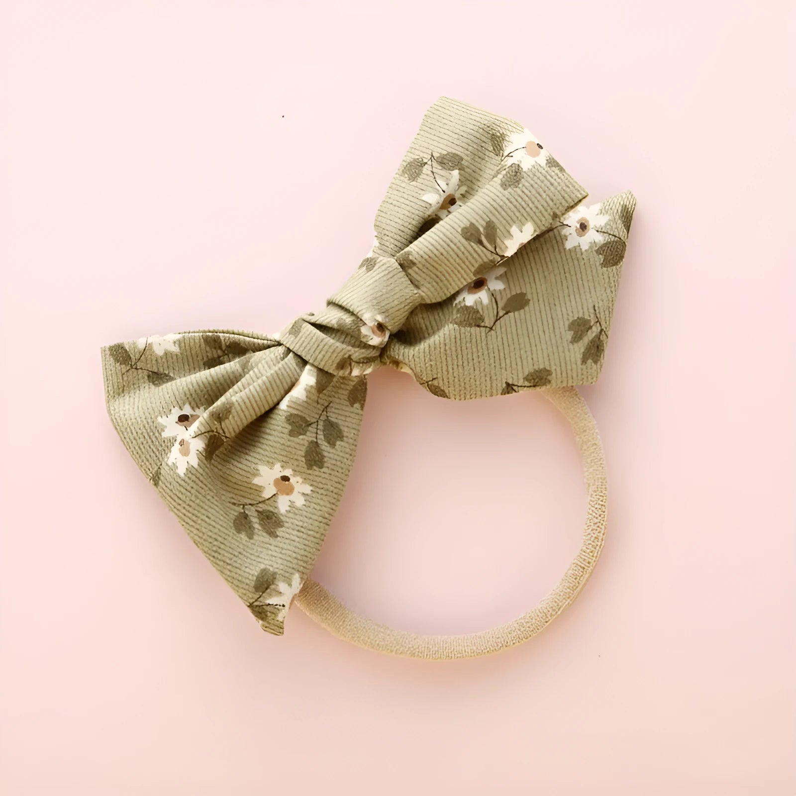 Children's knotted bow hair ring in cloth fabric with printed princess series design