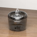 Grey automatic pet water fountain with circulating filter and USB cable