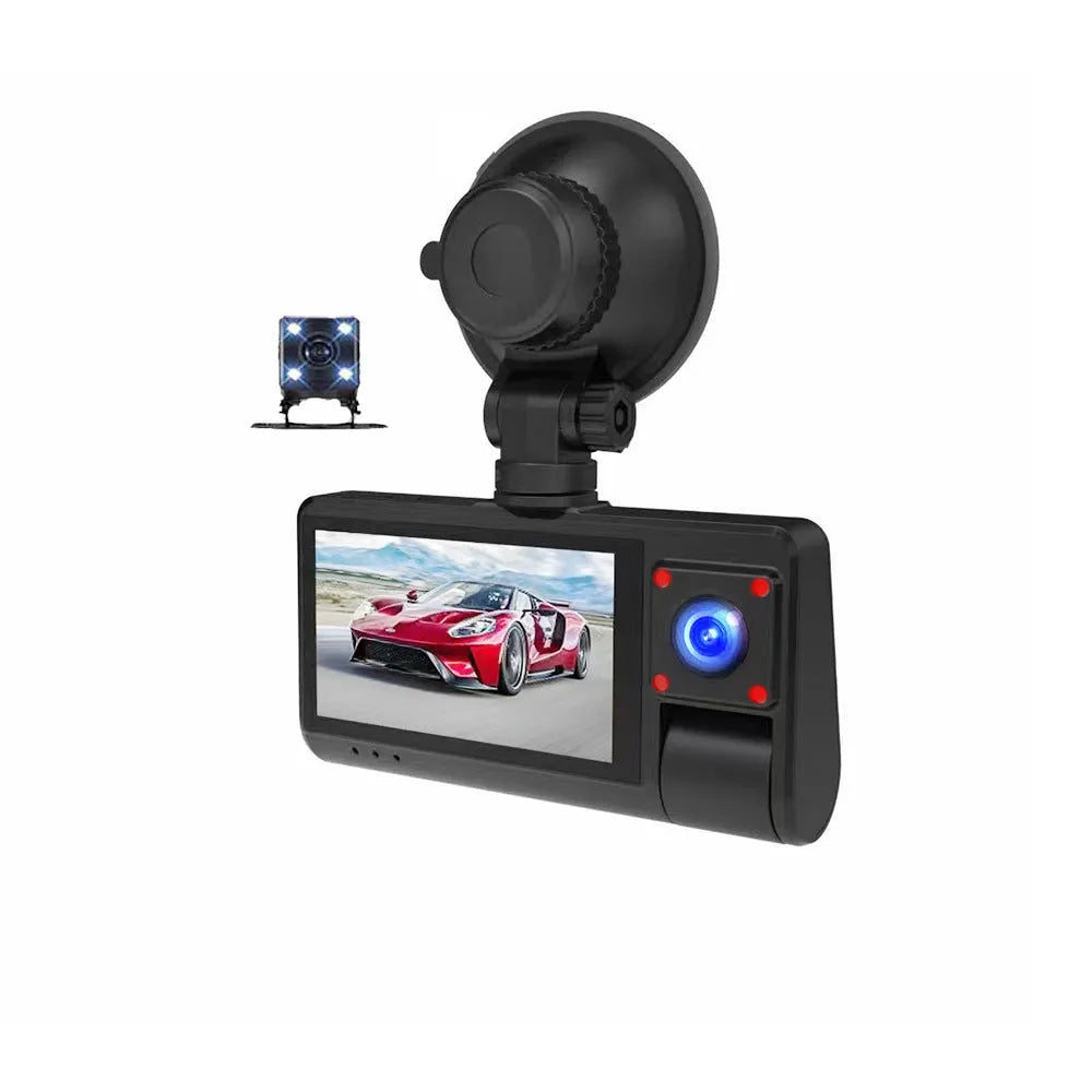 Black G50 driving recorder with 3-inch touchscreen display for front windshield mounting