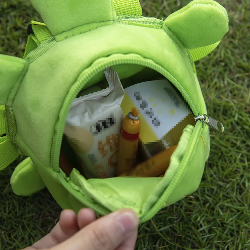 Cartoon turtle shaped pet backpack harness with no-pull design and metal zipper in velvet material