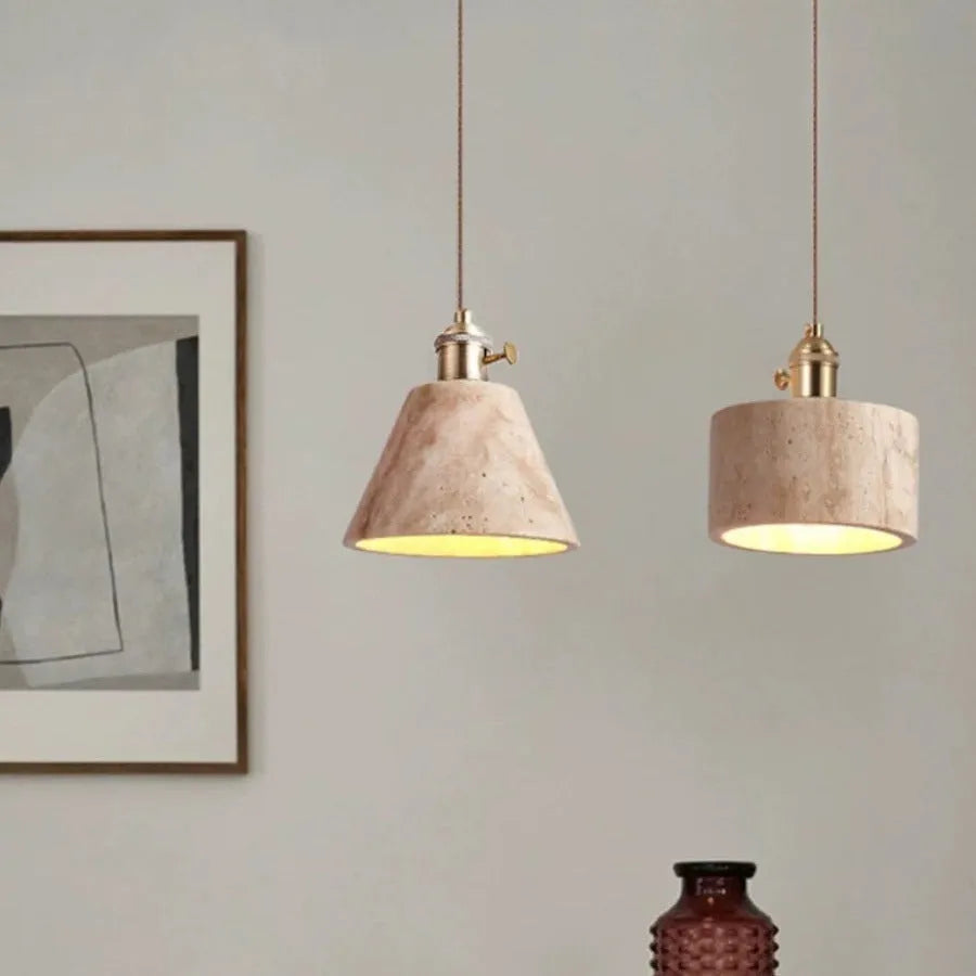 Modern cream style yellow cave stone LED suspension chandelier for study and dining room, 220V, EU CE certified.