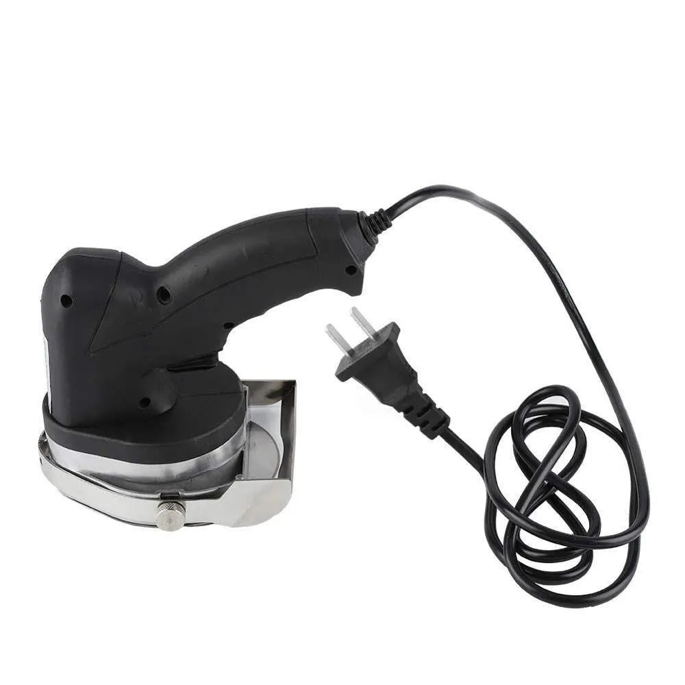Black KS-100E electric meat cleaver attachment for barbecue machines, showing metal blade and housing.