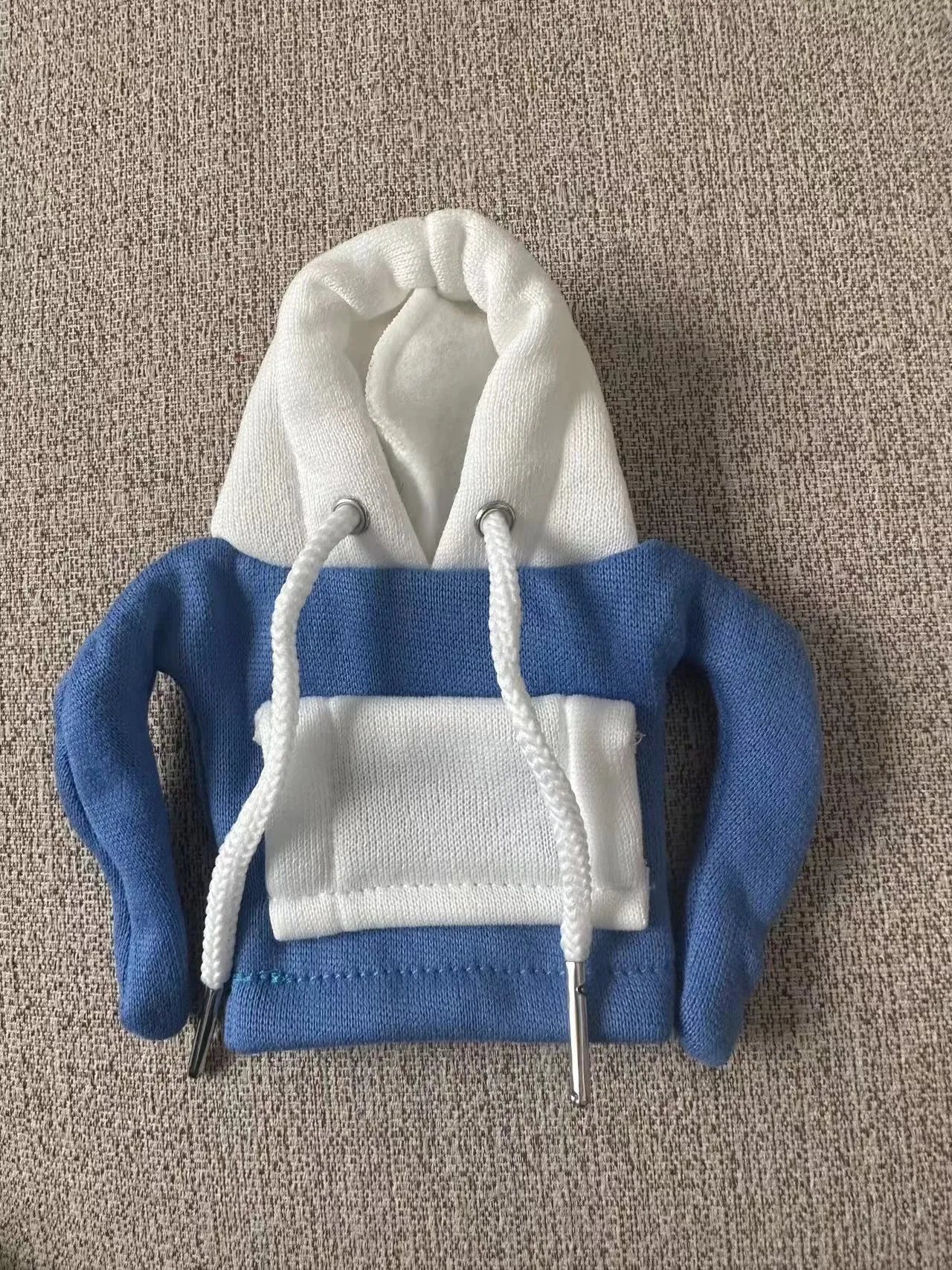 Polyester car gear lever hooded cover in red and white colour scheme measuring 12x13cm