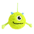 Green plush dog chew ball with TPR flexible interior, 12cm diameter with squeaker sound
