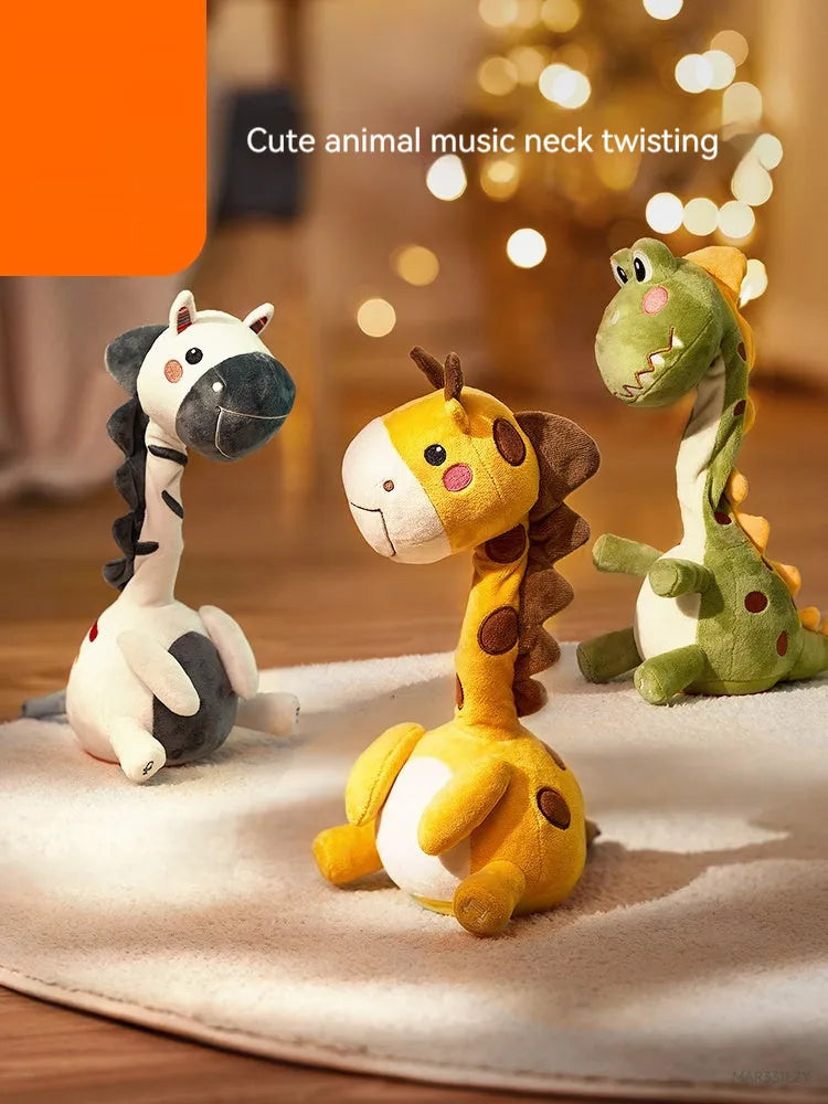 Baby puzzle training interactive doll toy with recording function, soft plush, available in dinosaur style