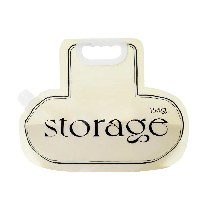 Cream grain storage bag with large diameter opening on a kitchen counter, 26.5x34.6cm food-grade PE