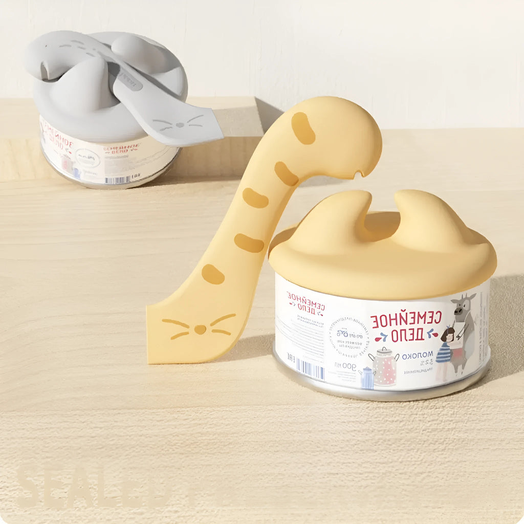 Cat jar spoon multifunctional can opener for wet pet feeding made from ABS silicone in gray colour