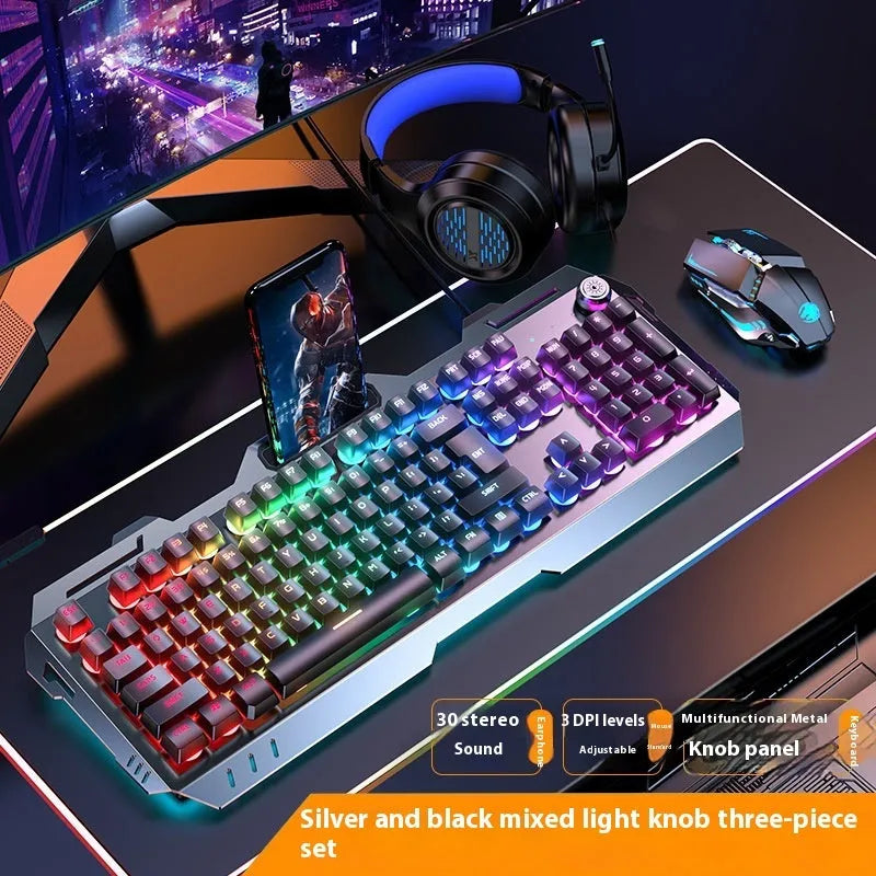 Aluminium mechanical keyboard with RGB backlighting and optional palm rest