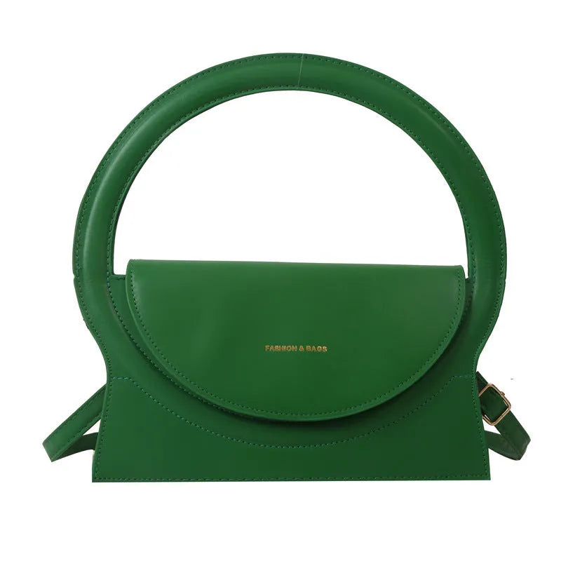 PU leather shoulder messenger bag with sandwich pockets in five colour options